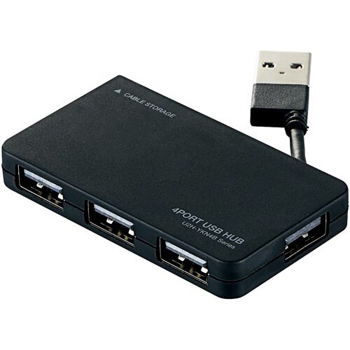 USB2.0ハブ バスパワー 4ポート 黒×3