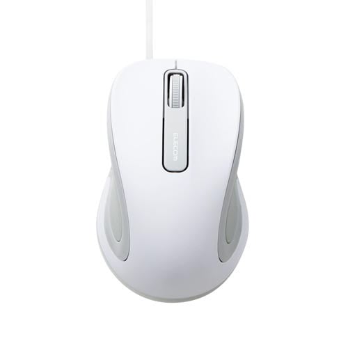 有線ブルーLEDマウス 巻き取り式 ホワイト