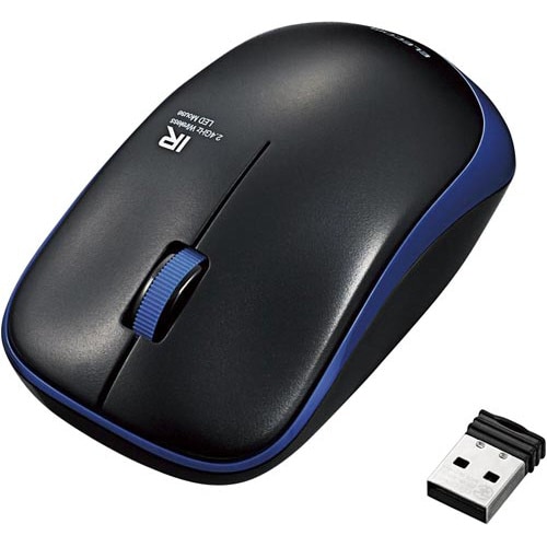 IRマウス 無線 3ボタン 省電力 ブルー