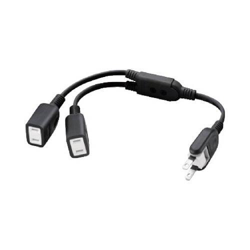 ACアダプタを2個繋げるケーブル 0.2mブラック