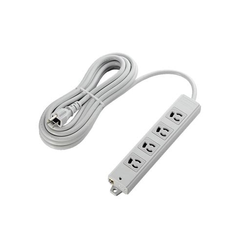 工事用抜け止めタップ 3P 4個口 5m グレー