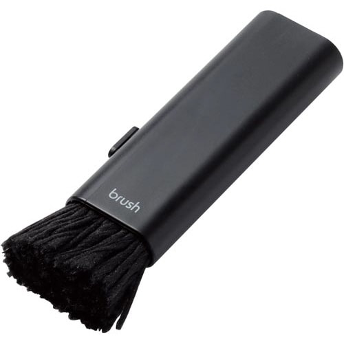 コンパクトクリーニングブラシ 2種類の毛 除電 黒