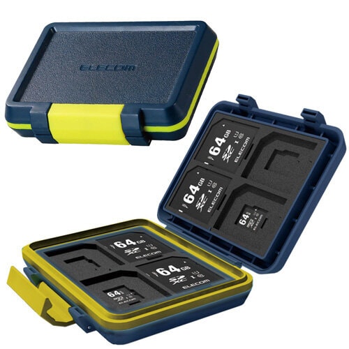 耐衝撃メモリカードケースSDMSD各8枚/ネイビー