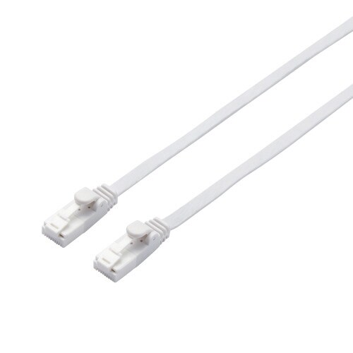 CAT6AフラットLANケーブル/1m/ホワイト