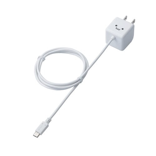 AC充電器/microB/1.0m/1.8A/顔