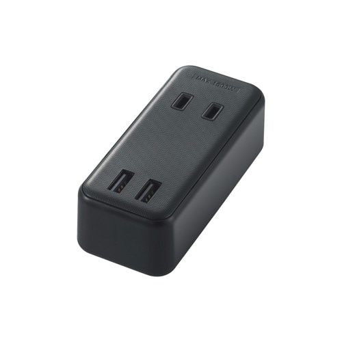 USBタップ/2個口+2ポート/直挿し/ブラック