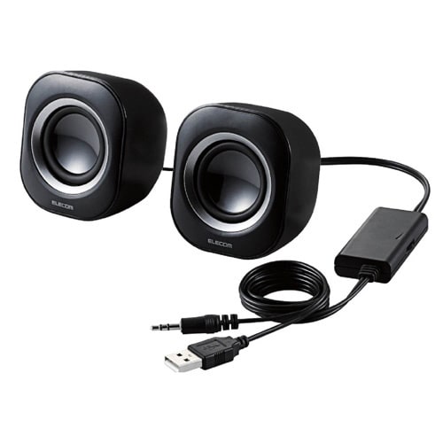 コンパクトスピーカー 4W USB電源 ブラック