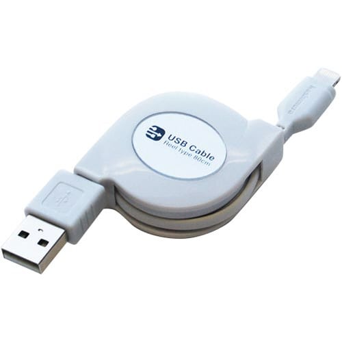 Lightningケーブル 巻取式 ホワイト