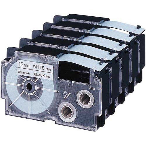 ネームランド 白色テープ 18mm 黒文字 10個