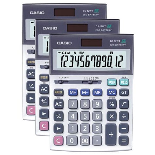 電卓 本格実務 デスク型 DS−12WT−N×3