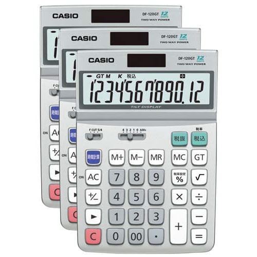 電卓 エコ デスク型 DF−120GT−N 3台入