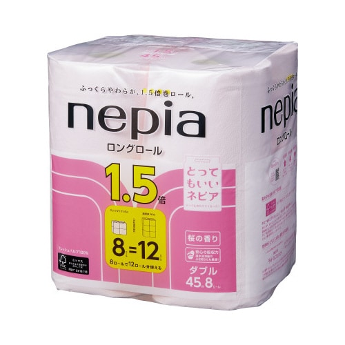 ネピアコンパクト 桜 ダブル45m 8個入×8