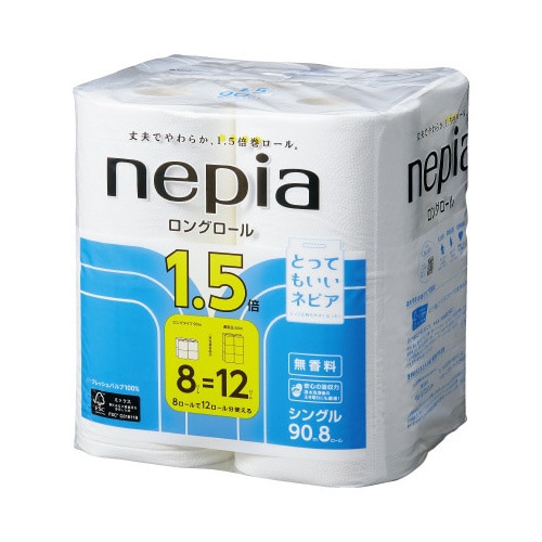 ネピアコンパクト シングル90m 8個入×8