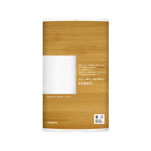 asmoriトイレットペーパー W60m 6R×8