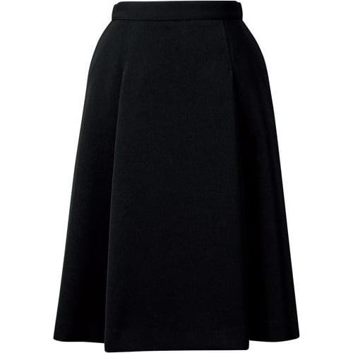 脇ゴムソフトプリーツスカート ブラック 21号