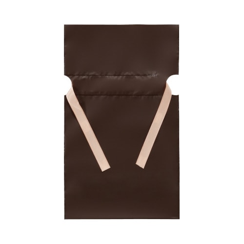 梨地ポリ巾着袋(底マチ付) ブラウン S 20枚