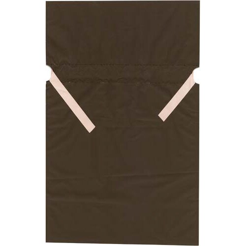 梨地ポリ巾着袋(底マチ付) ブラウン M 20枚