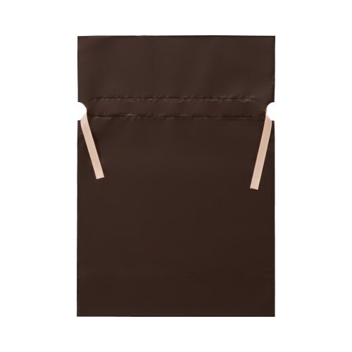 梨地ポリ巾着袋(底マチ付) ブラウン L 20枚