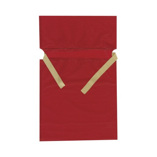 梨地ポリ巾着袋(底マチ付) レッド S 20枚