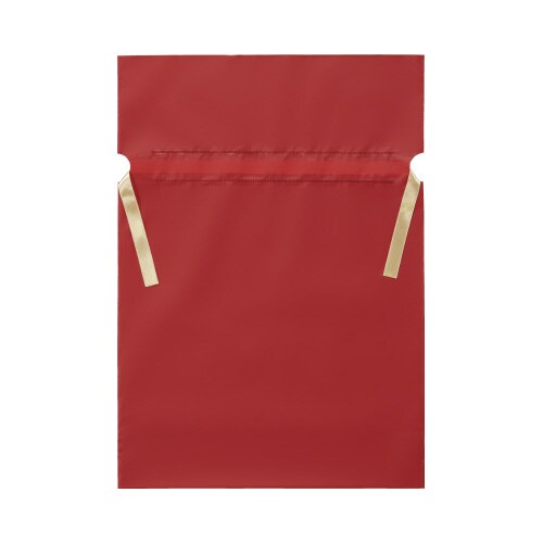 梨地ポリ巾着袋(底マチ付) レッド L 20枚