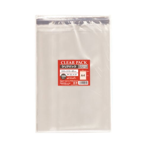 OPP袋テープ付アルミ剥離A4用 100枚×10