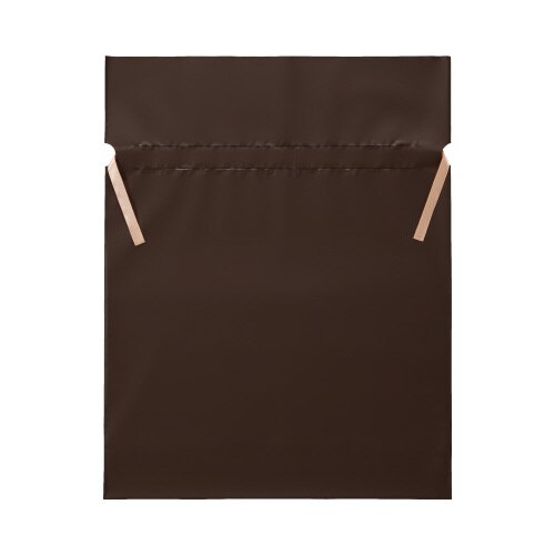 梨地ポリ巾着袋(底マチ付) ブラウン LL 20枚