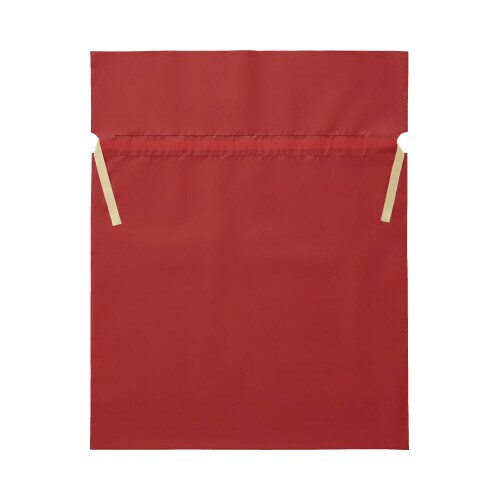 梨地ポリ巾着袋(底マチ付) レッド LL 20枚