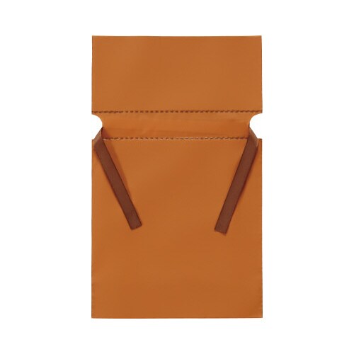 梨地ポリ巾着袋(底マチ付) オレンジ S 20枚