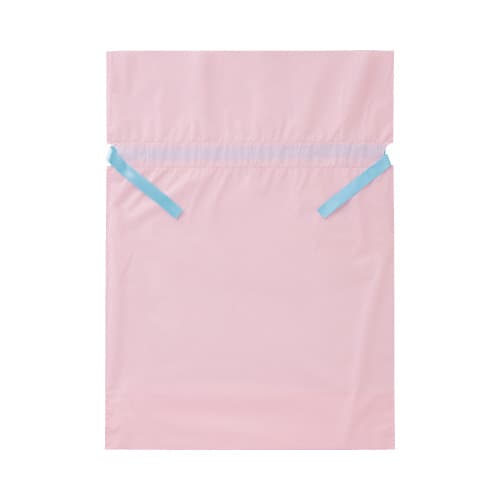 梨地ポリ巾着袋(底マチ付) ピンク L 20枚