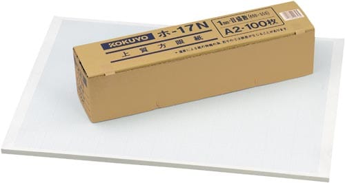 上質方眼紙A2 1mm目ブルー刷り単葉100枚