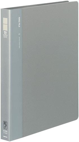 30穴リングファイル 灰 A4縦背幅33mm10冊