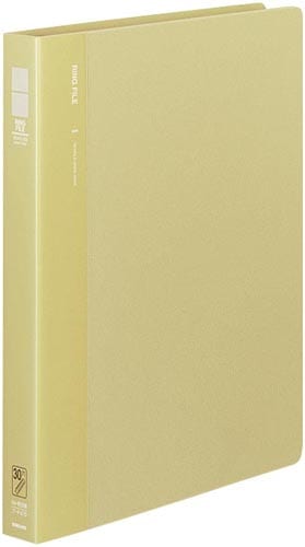 30穴リングファイル 黄 A4縦背幅33mm10冊