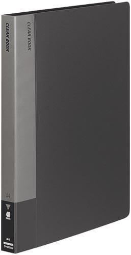 クリヤーブック固定式 A4縦40Pダークグレー4冊