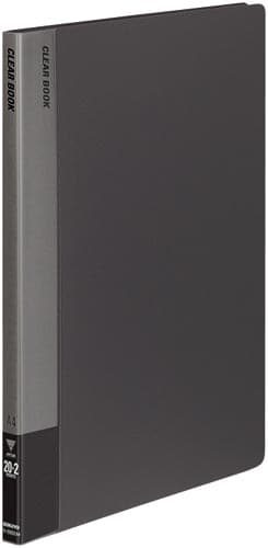 クリヤーブック固定式A4縦20Pダークグレー10冊