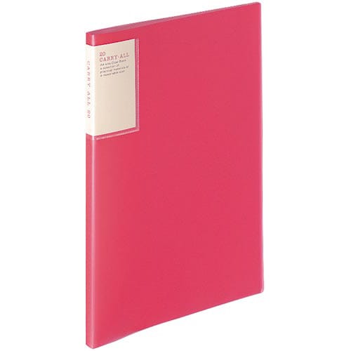 クリヤーブックキャリーオール固定背ポA4縦20P桃