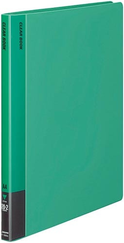 クリヤーブック固定式 A4縦 20P 緑 10冊