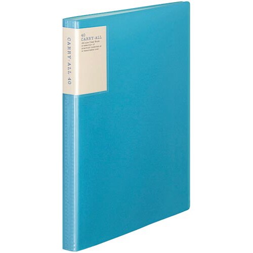 クリヤーブックキャリーオール固定背ポA4縦40P青