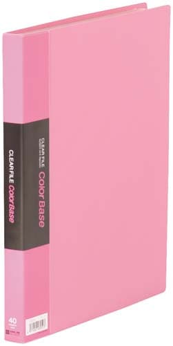 カラーベース固定式 A4縦40ポケット 桃