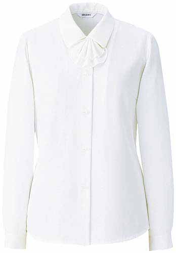 長袖ブラウスリボン付 35718 ホワイト 5号