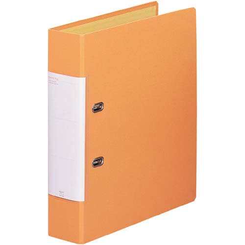 D型リングファイルくるみ貼り A4 背幅69mm橙
