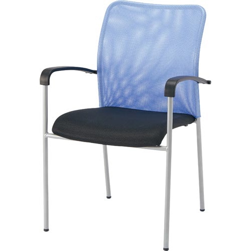 メッシュM用チェア肘付背LBL座BK4脚セット