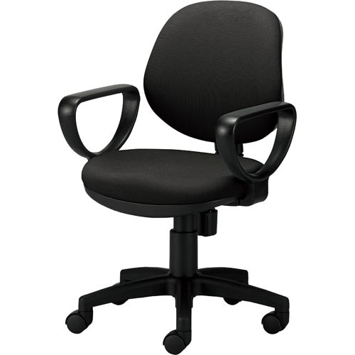 カララチェア 肘付 背座同色 ブラック