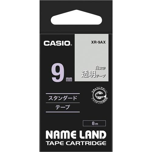 ネームランド 透明テープ 9mm 白文字