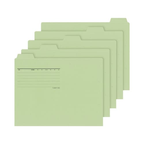 1/5カットフォルダーカラー A4 緑 5枚