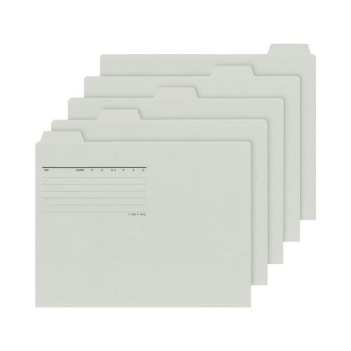 1/5カットフォルダーカラー A4 灰 5枚