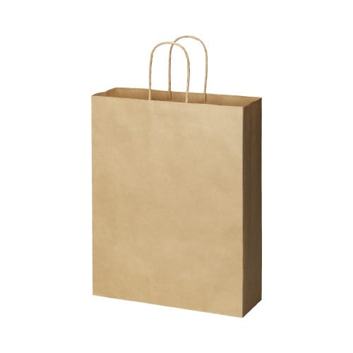 丸紐手提げ袋スタンダード 茶(未晒)L 50枚×3