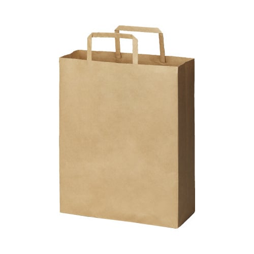 平紐手提げ袋スタンダード茶(未晒) S 50枚×6