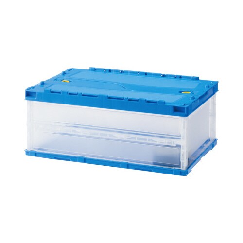 薄型軽量オリコン 30L フタ一体型 半透明30個