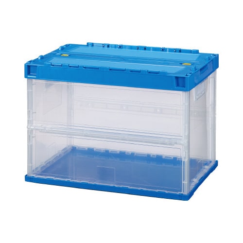 薄型軽量オリコン 60L フタ一体型 半透明10個