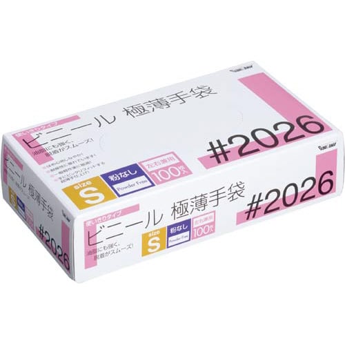 ビニール使い切り手袋 粉無 S 100枚×10